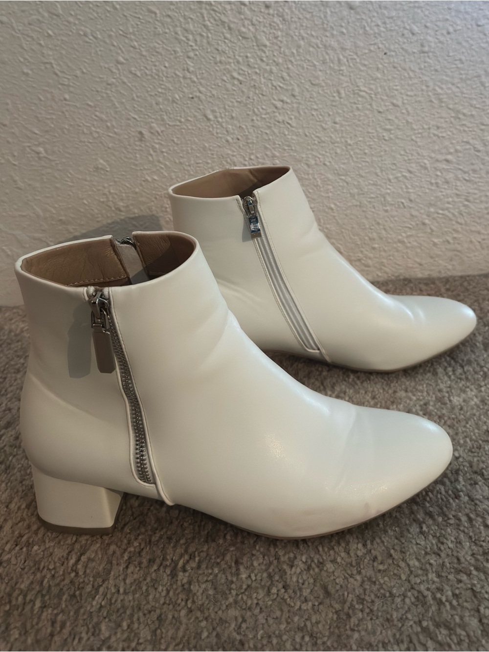 White ankle boots